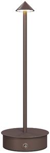 HOMCOM Lampada da Tavolo Touch Ricaricabile con USB, Regolabile 3000K/4500K/6500K, Autonomia 4-8 Ore, Caffè | Aosom Italy
