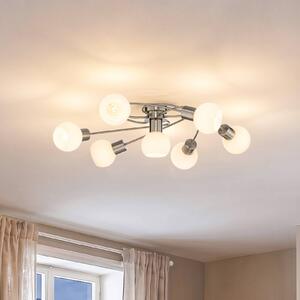 Plafoniera soffitto Ciala Lindby, dimmerabile, Alluminio / Grigio / Zincato, Soggiorno / Sala da pranzo, Vetro, Moderno, Plafoniera