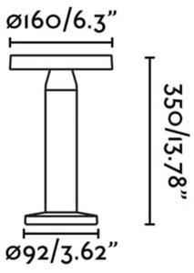 FARO BARCELONA Lampada LED da tavolo Cairo, nera, plastica, IP44, 21 cm dimmerabile, Nero, Soggiorno / Sala da pranzo, Plastica, Moderno, Lampade solari