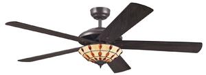 Ventilatore da soffitto Comet T con lampada Tiffany Westinghouse, Comet T, Legno, Soggiorno, Legno, Moderno