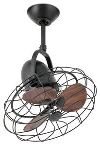 Ventilatore Keiki, Ø 43 cm, da parete e da soffitto, CA, marrone scuro FARO BARCELONA, Keiki, Nero, Soggiorno, Metallo, Vintage