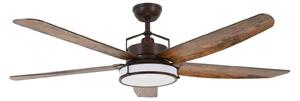 Ventilatore da soffitto Louisville con luce, color bronzo, silenzioso Beacon Lighting, Louisville, dimmerabile, Legno, Soggiorno, Legno