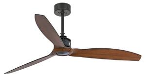 Ventilatore da soffitto Just Fan M, Ø 128 cm, nero/legno scuro FARO BARCELONA, Just Fan M, Nero, Soggiorno, Metallo