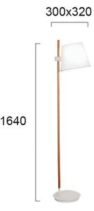 Lampada da terra VIANA 1xE27/60W/230V bianca/marrone