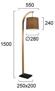 Lampada da terra HANA 1xE27/40W/230V marrone