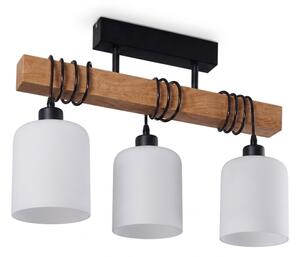 Brilagi - Lampadario a montaggio superficiale WOOD GLASS 3xE27/60W/230V pino/nero/bianco