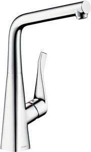 Hansgrohe Metris miscelatore lavello bocca girevole installazione finestra frontale cromo