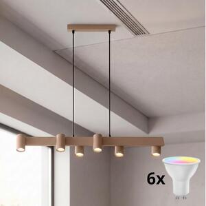 Brilagi - Lampadario a sospensione LED RGBW dimmerabile SELE 6xGU10/6,5W/230V beige