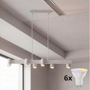 Brilagi - Lampada a sospensione LED RGBW dimmerabile con cavo SELE 6xGU10/6,5W/230V bianca