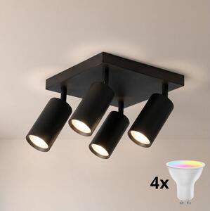 Brilagi - Faretto LED RGBW dimmerabile SELE SQUARE 4xGU10/6,5W/230V nero