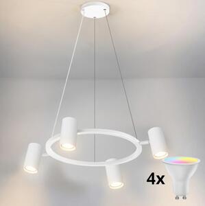 Brilagi - Lampadario LED RGBW dimmerabile a sospensione con cavo SELE 4xGU10/6,5W/230V bianco