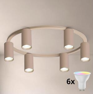 Brilagi - Plafoniera LED RGBW dimmerabile SELE 6xGU10/6,5W/230V beige