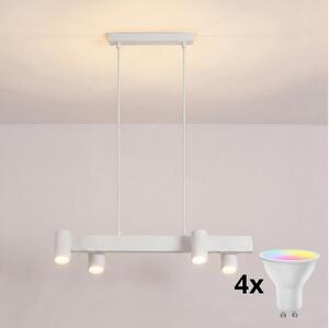Brilagi - Lampadario LED RGBW dimmerabile a sospensione con cavo SELE 4xGU10/6,5W/230V bianco