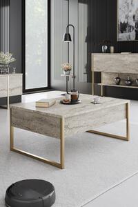 Skye Decor, Luxe - Travertino, Oro, Tavolini, Travertino, 90 x 40 x 60 cm