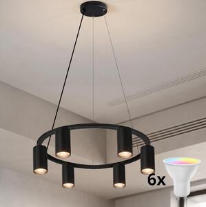 Brilagi - Lampadario dimmerabile LED RGBW sospeso su cavo SELE 6xGU10/6,5W/230V nero