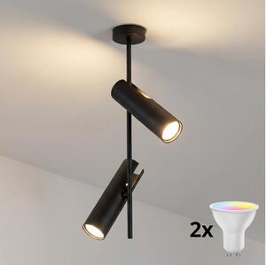 Brilagi - Lampadario LED RGBW dimmerabile a stelo BRANCH 2xGU10/6,5W/230V nero