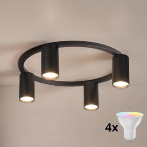 Brilagi - LED RGBW plafoniera dimmerabile SELE 4xGU10/6,5W/230V nera