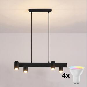 Brilagi - Lampadario LED RGBW dimmerabile sospeso su cavo SELE 4xGU10/6,5W/230V nero