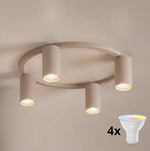 Brilagi - Plafoniera LED RGBW dimmerabile SELE 4xGU10/6,5W/230V beige
