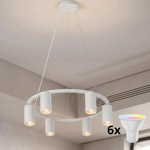 Brilagi - Lampadario LED dimmerabile RGBW a sospensione con cavo SELE 6xGU10/6,5W/230V bianco