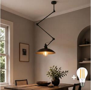 Brilagi - Lampadario LED regolabile su asta IRONBEAM 1xE27/60W/230V nero