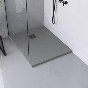 Piatto doccia ultrasottile SENSEA resina sintetica e polvere di marmo Remix 80 x 100 cm grigio