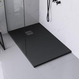 Piatto doccia ultrasottile SENSEA resina sintetica e polvere di marmo Remix 80 x 120 cm nero