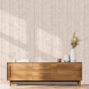 Carta da parati – Delicato motivo chevron rosa
