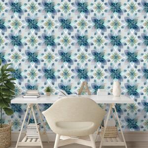 Carta da parati – Fiori blu ad acquerello