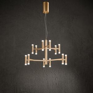 Lampadario Contemporaneo Candles Metallo Oro Spazzolato Acrilico Led 68W 3000K