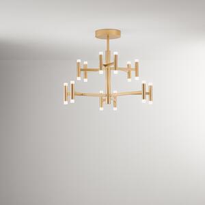 Plafoniera Contemporanea Candles Metallo Oro Spazzolato Acrilico Led 68W 3000K