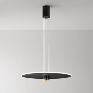 Sospensione Minimal Stream Metallo Nero E Oro Acrilico Led 50W 3000K
