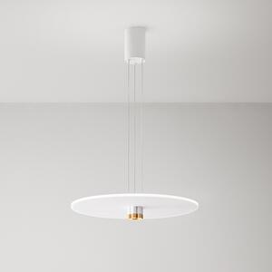 Sospensione Minimal Stream Metallo Bianco E Oro Acrilico Led 50W 3000K
