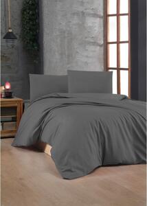 Biancheria da letto color antracite in cotone renforcé per letto matrimoniale 200x200 cm – Mijolnir