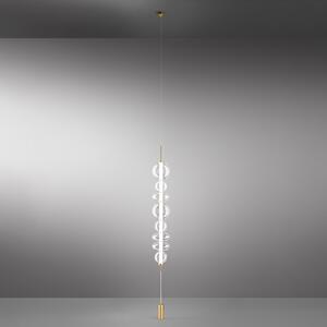 Piantana Moderna Bubbles Metallo Oro Spazzolato Vetri Trasparenti Led 37W 3000K
