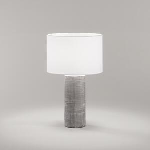 Lampada Tavolo Contemporanea Tribale Ceramica Cemento Tessuto Bianco 1 Luce E27