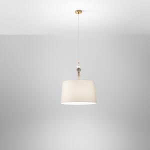 Sospensione Contemporanea Abaco Metallo Ottone Spazzolato Tessuto 1 Luce E27