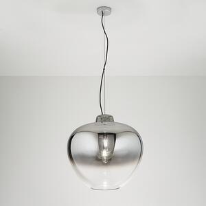 Sospensione Contemporanea Big Bowl Metallo Cromo Vetro Fumè 1 Luce E27