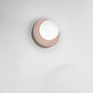 Applique Contemporanea Ceramic Tortora Vetro Bianco 1 Luce G9 Ip20