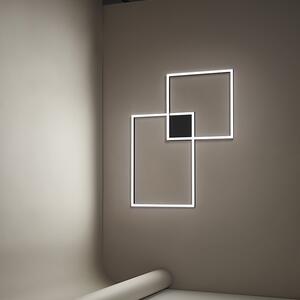 Plafoniera Moderna Cross Alluminio Nero Opaco Led 64W Dimmerabile Ip20