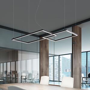 Sospensione Moderna Cross Alluminio Nero Opaco Led 64W Dimmerabile Ip20