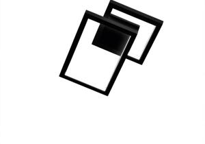 Plafoniera Moderna Cross Alluminio Nero Opaco Led 20W Dimmerabile Ip20