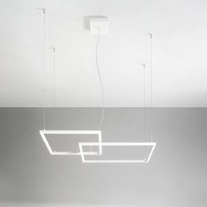 Sospensione Moderna Cross Alluminio Bianco Opaco Led 64W Dimmerabile Ip20