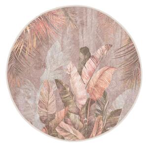 Tappeto rotondo in rosa chiaro lavabile ø 150 cm Dusty Leaves – Mila Home