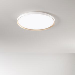 Plafoniera Moderna Halo Metallo Bianco Oro Led 45W Dimmerabile Ip20