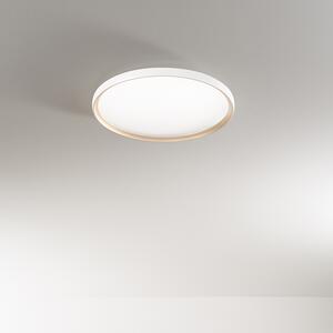 Plafoniera Moderna Halo Metallo Bianco Oro Led 40W Dimmerabile Ip20