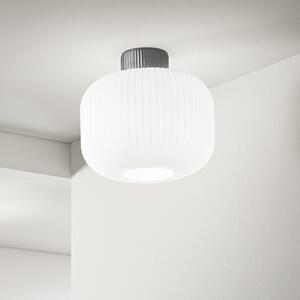 Plafoniera Contemporanea Lucerna Metallo Ceramica Bianco 1 Luce E27 Ip20