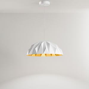 Sospensione Moderna Prisma Acrilico Bianco Oro Led 20W 3000K Ip20