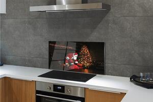 Pannello paraschizzi cucina Decorazioni per regali di albero di Natale Babbo Natale 100x50 cm