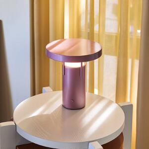 Hübsch HÜBSCH lampada LED da tavolo ricaricabile BringMe Mini, rosa metallizzato, 20 cm dimmerabile, Violetto / Fucsia / Rosa, Metallo, Moderno